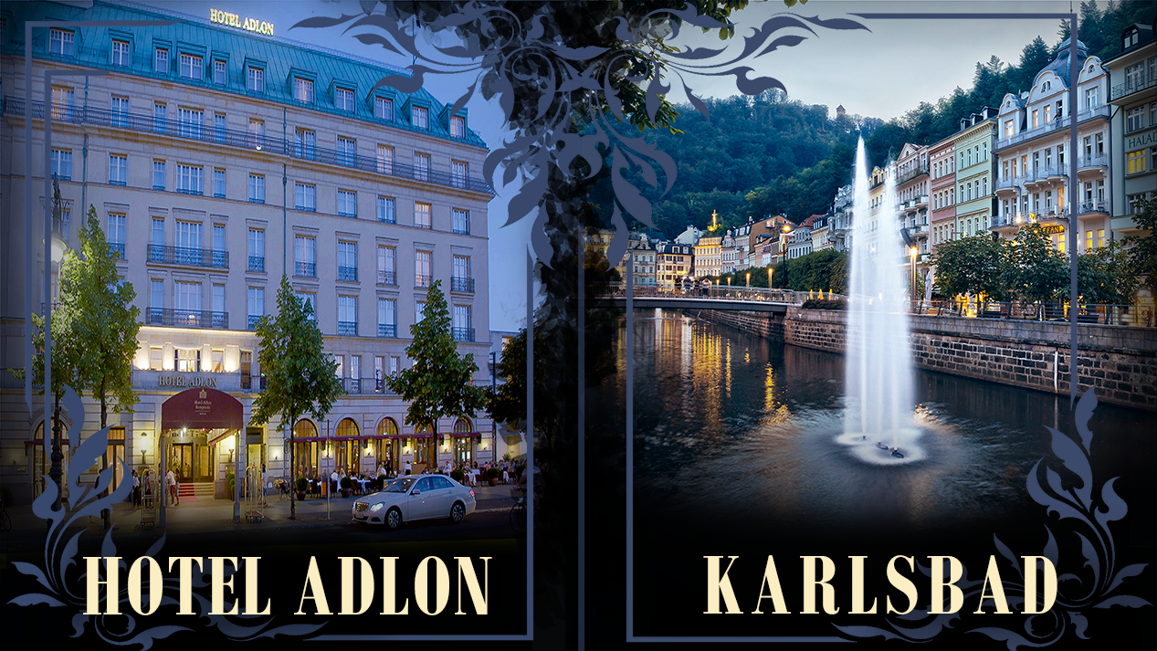 Das Adlon bei Abendstimmung (links) und die Fontäne im Fluss "Tepla", in Karlsberg (rechts) | Bild: rbb/ Mirco Tribanek/ Lona Media/Colourbox