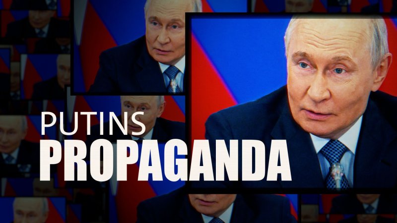 Collage: Porträt von Wladimir Putin auf zahlreichen Monitoren | Bild: rbb/imago images/Kristina Solovyova